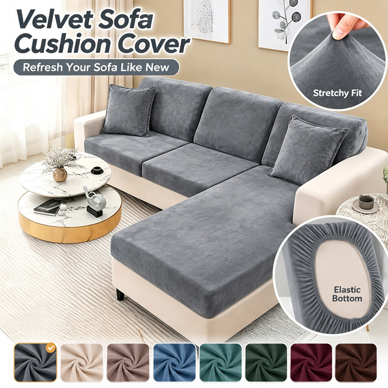 ベルベットソファシートクッションカバー 超ソフトプラッシュ  - Office Furniture Removal のレビューと価格